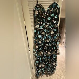 Dress the Population Layana Dress - XL / TURQUOISE MULTI × 1 Floral Gown